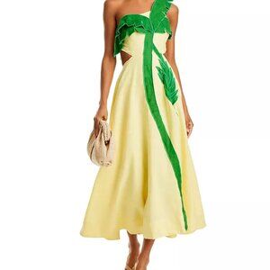 FARM Rio Palm Tree Cutout Midi Dress XL - WAIST TAKEN IN to 37 inches